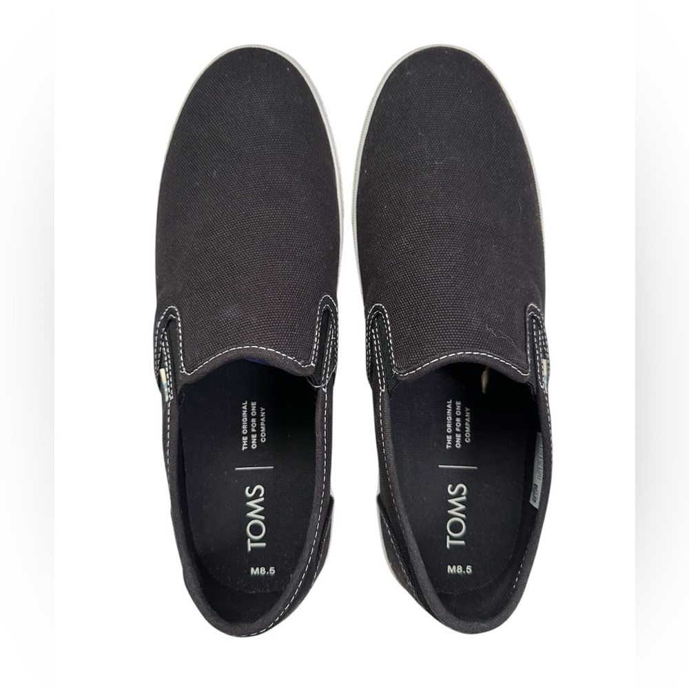 TOMS Men's Black Slip-On Canvas Shoes Size 8.5